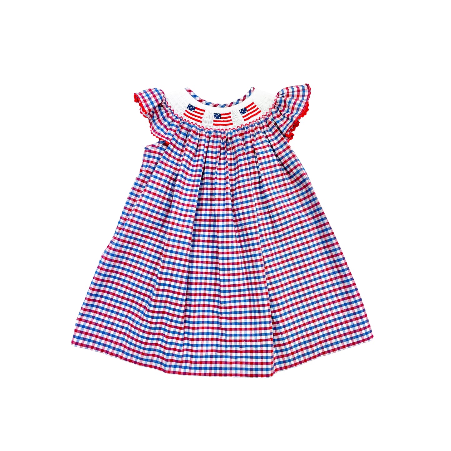 Elizabeth Ann Girl Smocked American Flag Dress