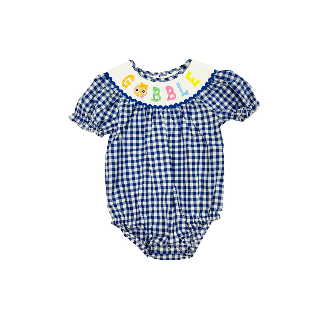 Navy Gingham Gobble Bubble