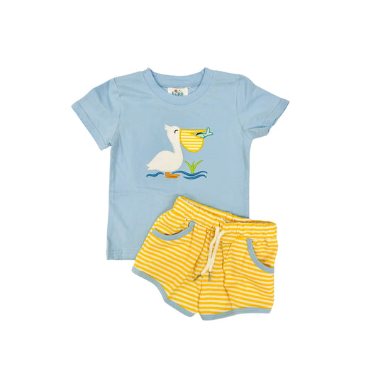 Funfetti Kids Pelican Applique Short Set