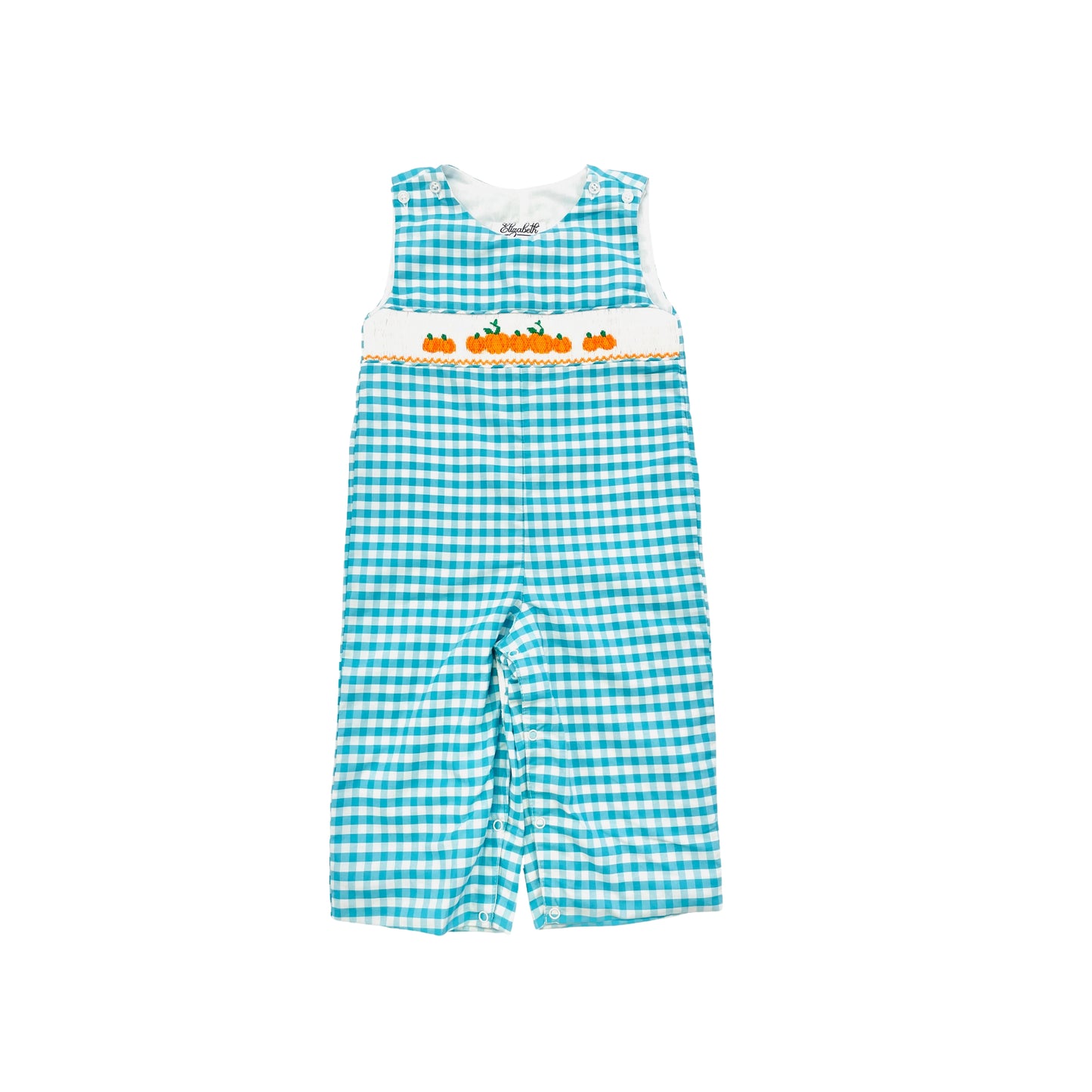Elizabeth Ann Boy Smocked Pumpkin Gingham Longall