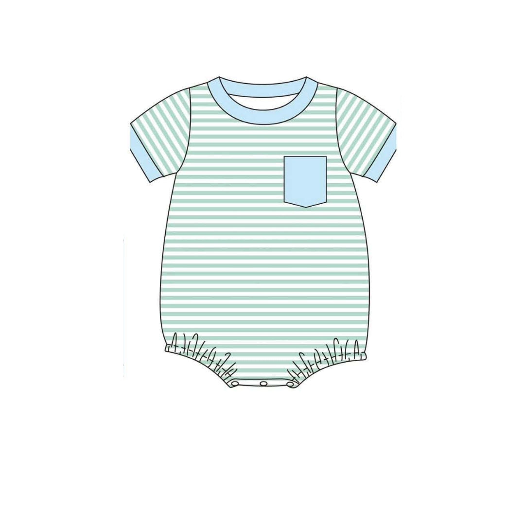 PRE ORDER - Funfetti Kids Mint/Blue Stripe Knit Bubble