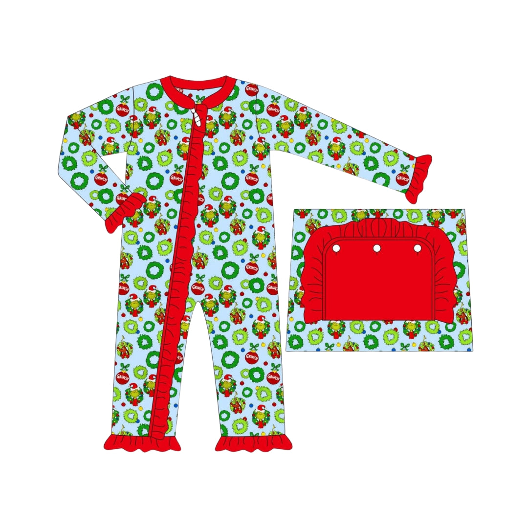 Lil Cactus Boys Nativity Smocked Royal Blue Corduroy Longall