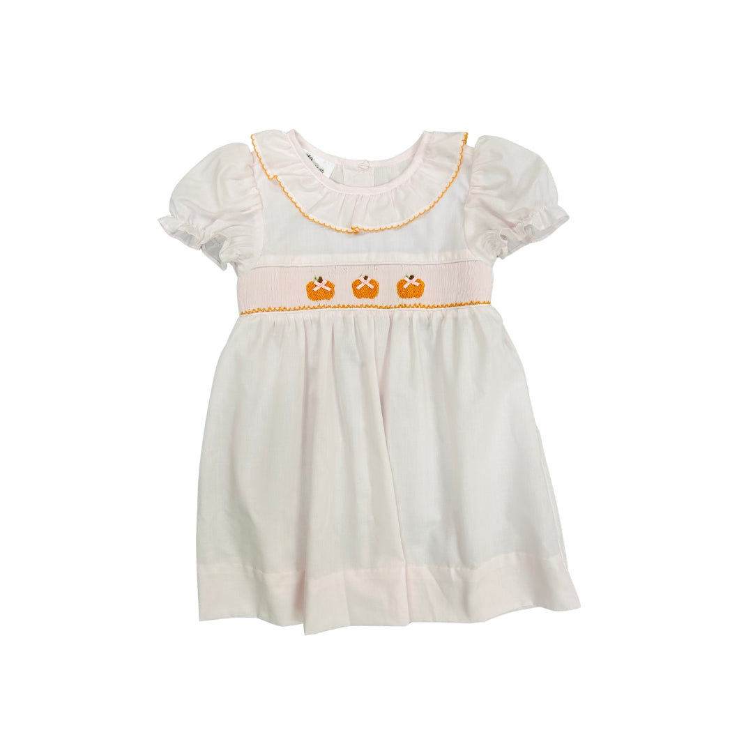smocked pumpkin dress Baby Blessing Hand Smocked Pink Pumpkin Dress – Posh Petites