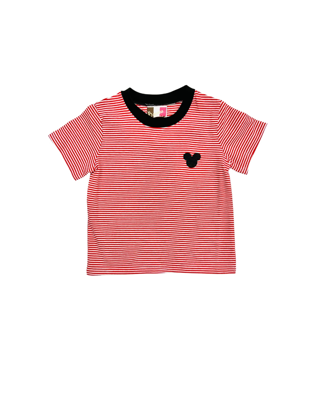 Banana Split Red/White Mouse Embroidered Shirt