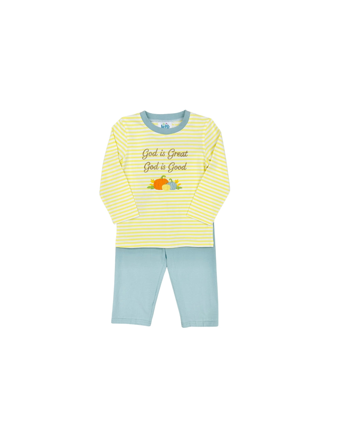 Funfetti Kids God is Great, God is Good Stripe Pant Set