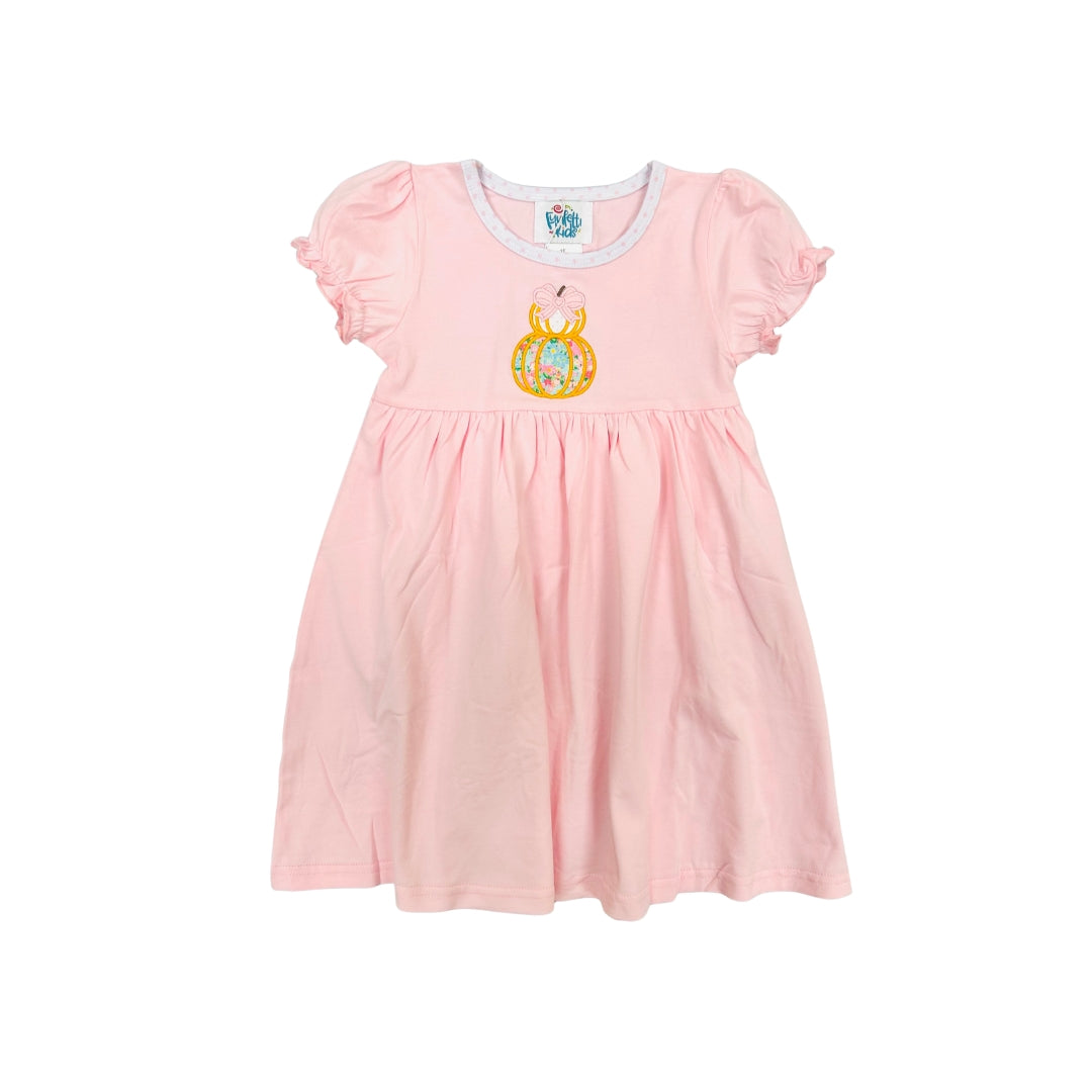 Funfetti Kids Floral Pumpkin Applique Dress