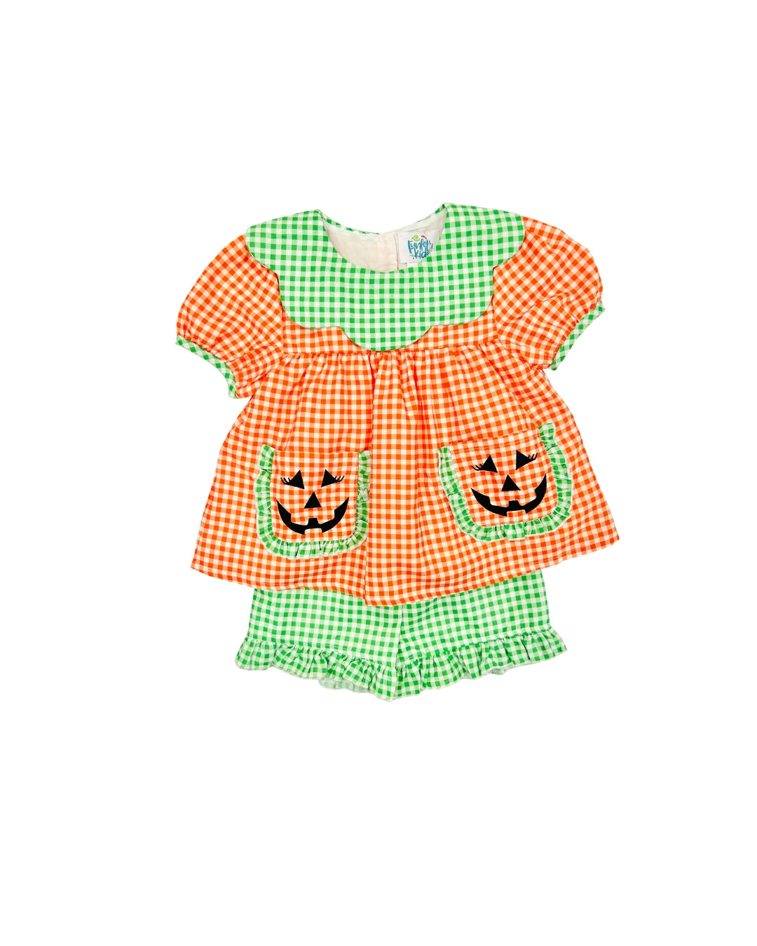 Funfetti Kids Jack O Lantern Pocket Short Set