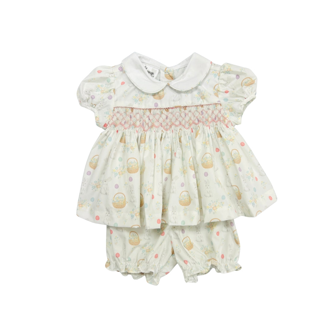 Baby Blessings Smocked Easter Bloomer Set