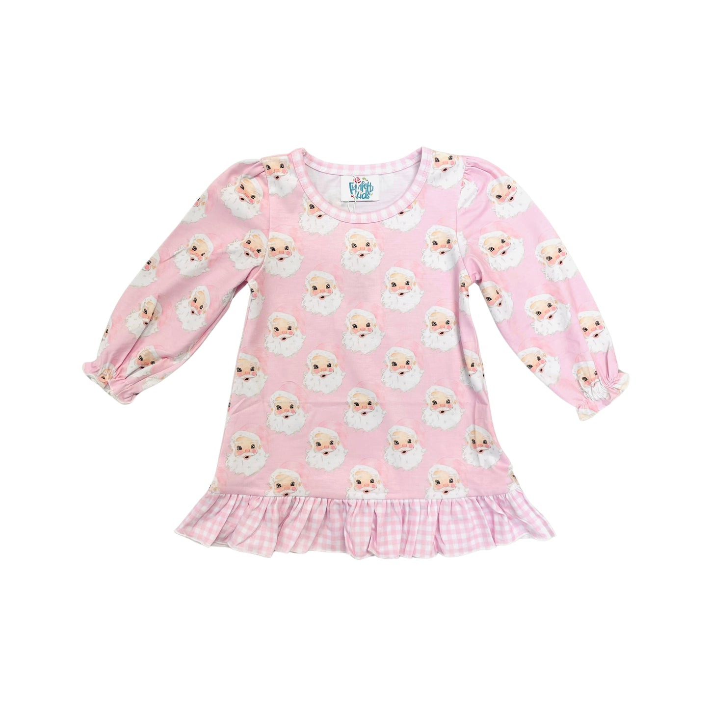 Funfetti Kids Girl Pastel Santa Face Gown