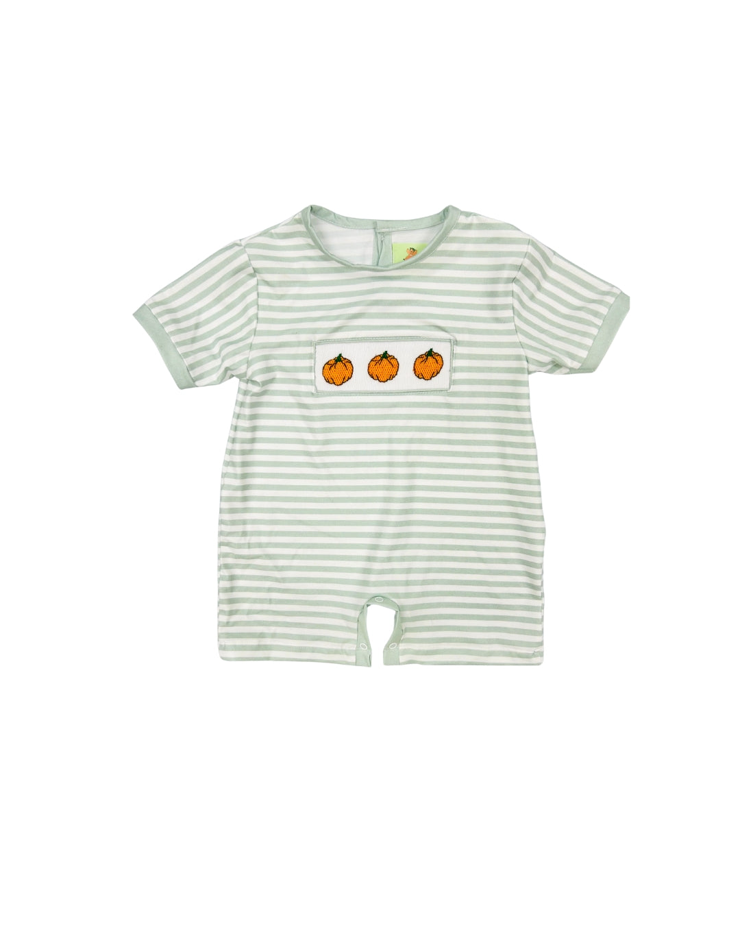 Hand Smocked Stripe Pumpkin Romper