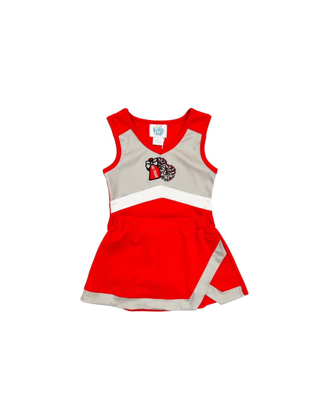 Funfetti Kids Red/Grey Cheer Skort Set