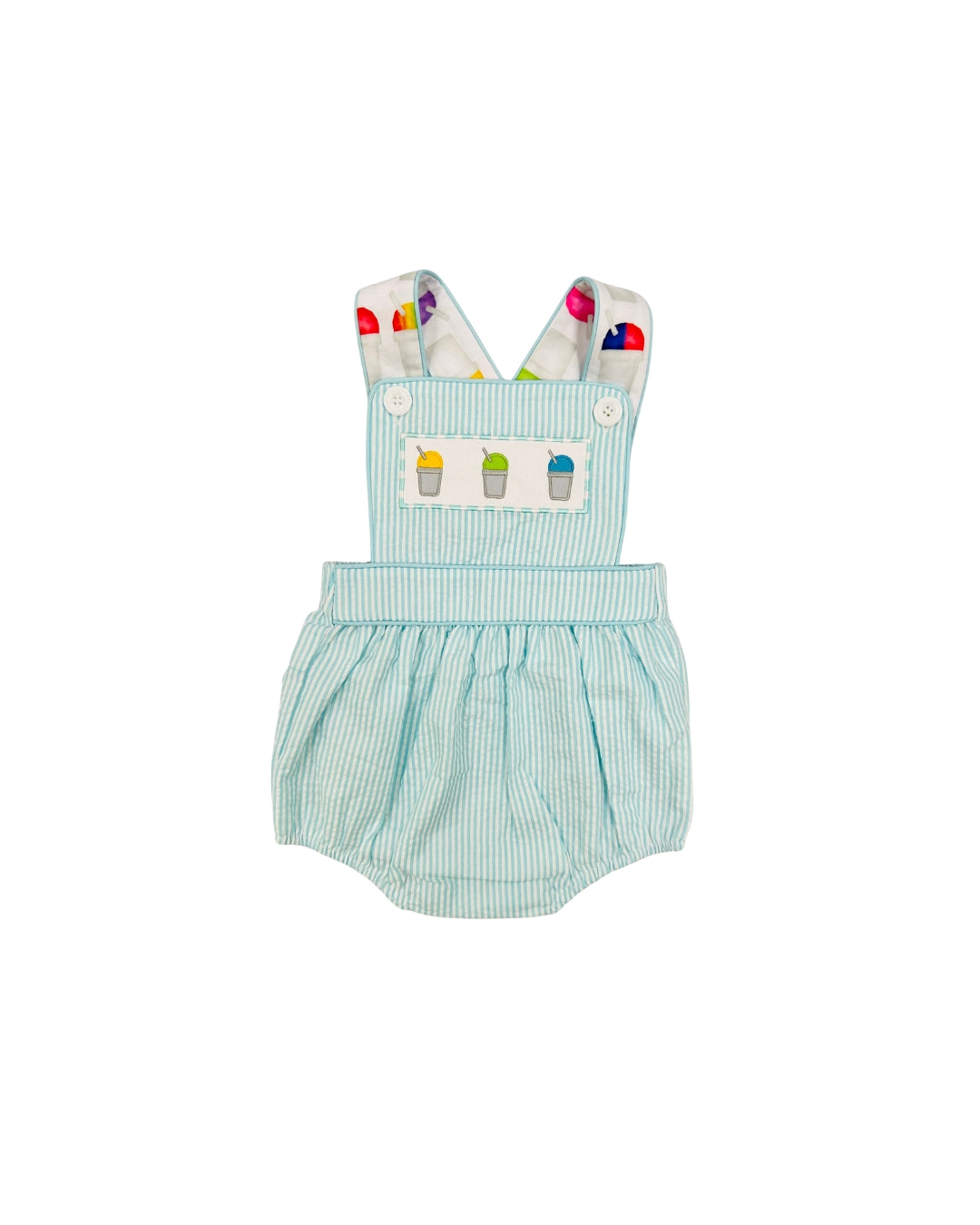 Funfetti Kids Seersucker Snoball Sunsuit