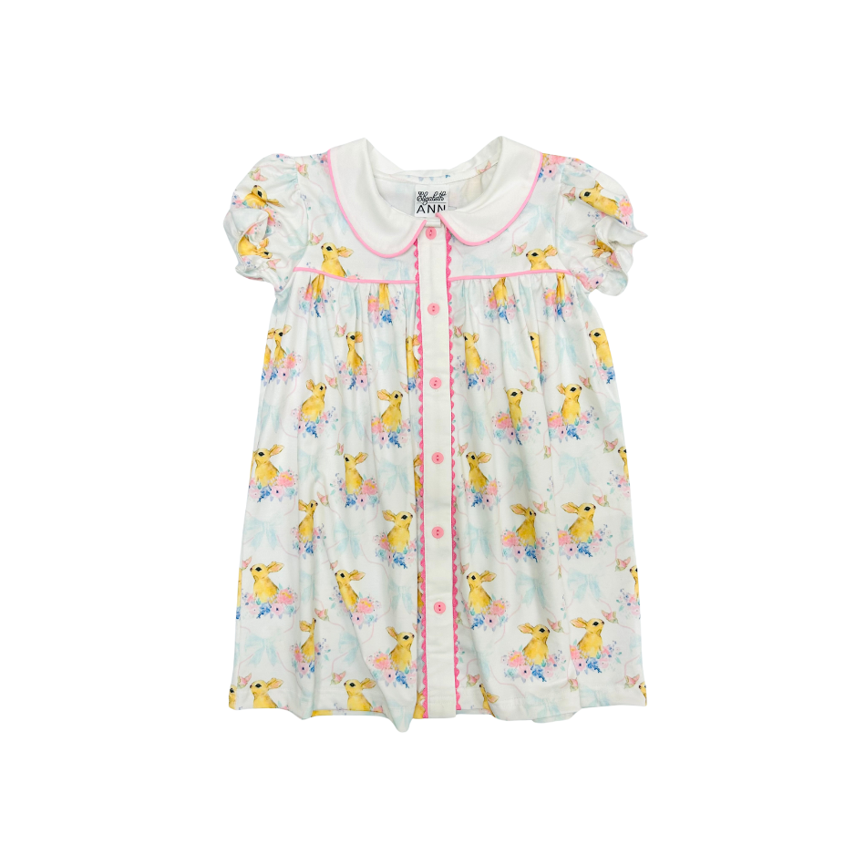 Elizabeth Ann Bunny Dress with Ric Rac Trim