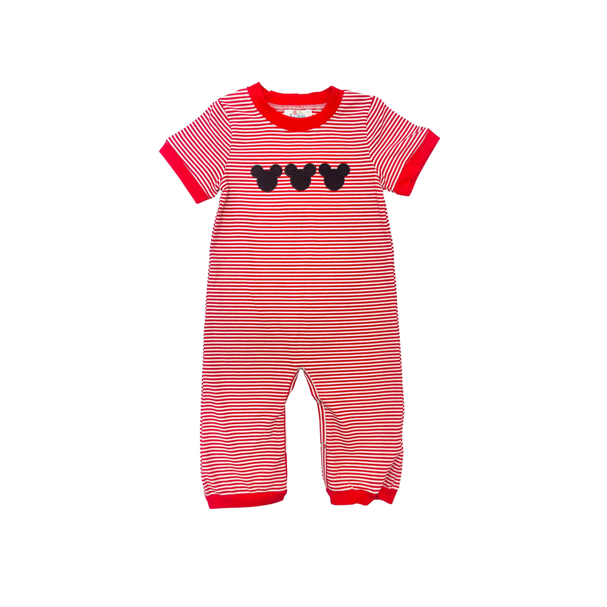 Funfetti Kids Boy Red Stripe Mouse Romper