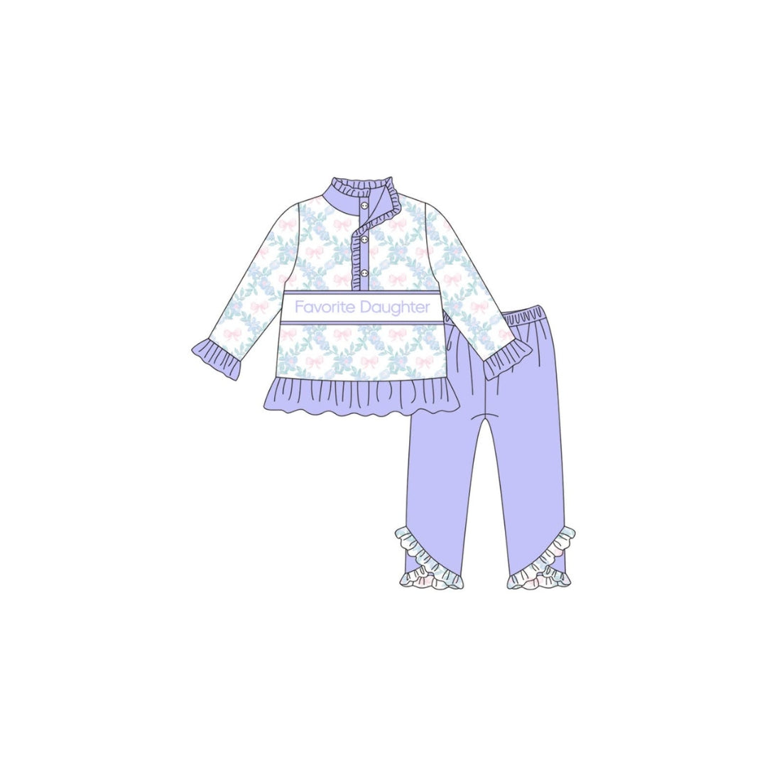 PRE ORDER - Funfetti Kids Floral Favorite Daughter Ruffle Legging Set