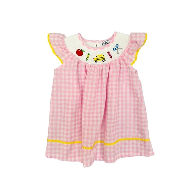 POSH Embroidered School Bus Ruffle Dress