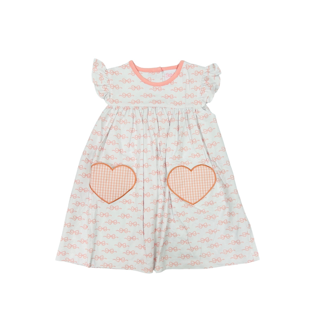 Stitchy Fish All Over Bow/ Heart Applique Dress