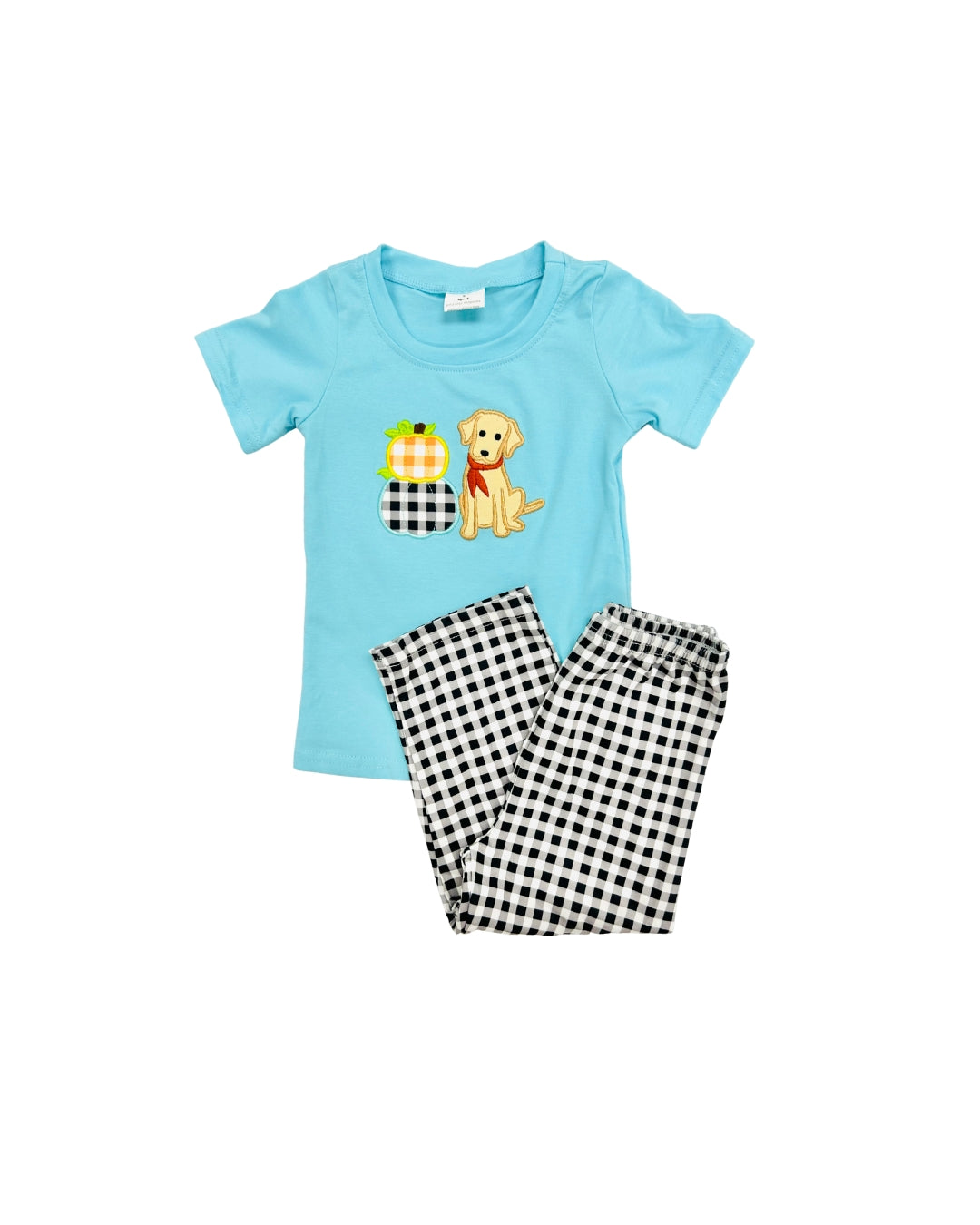 Black Check Pumpkin Puppy Pant Set