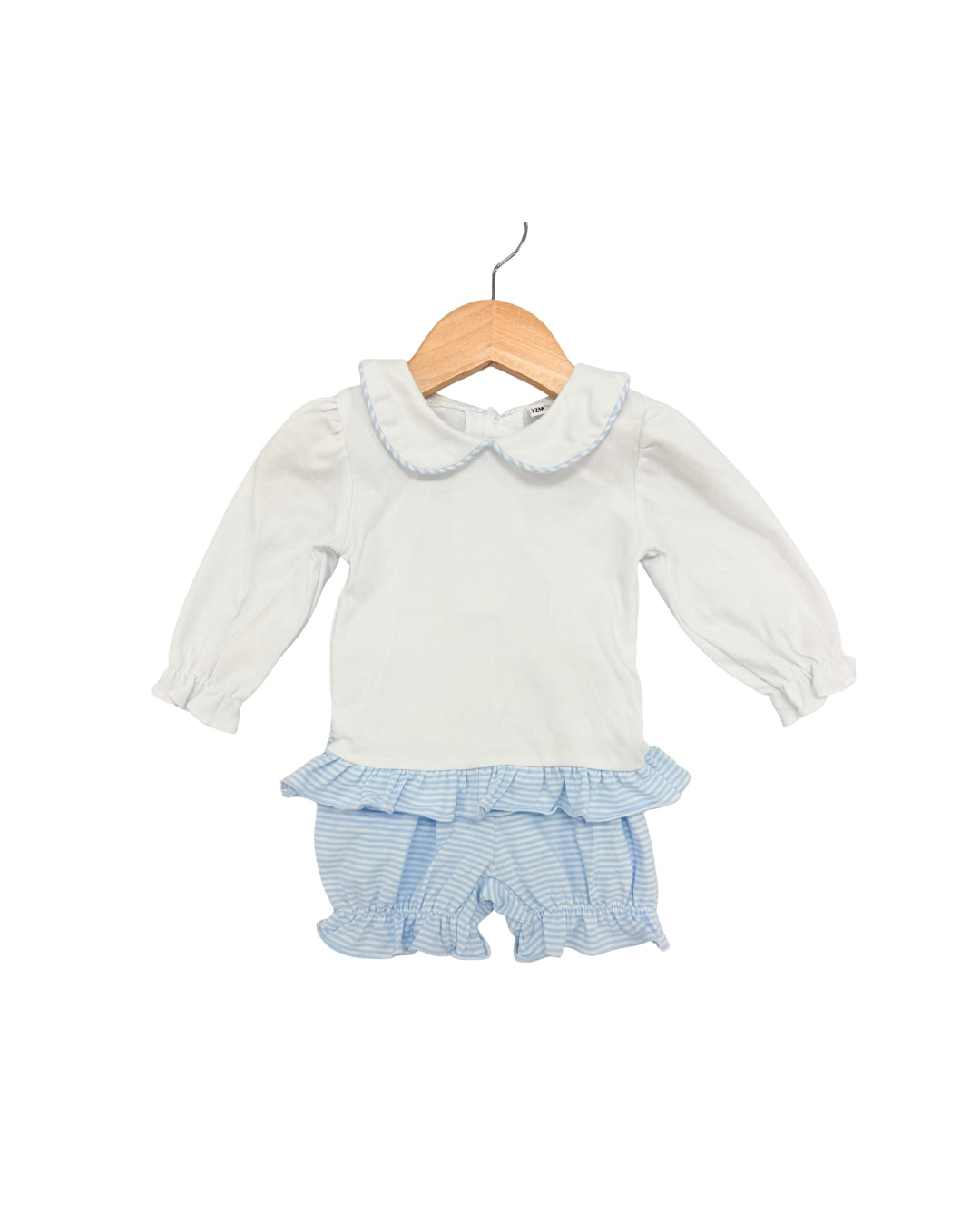 Blue Stripe Knit Bloomer Set