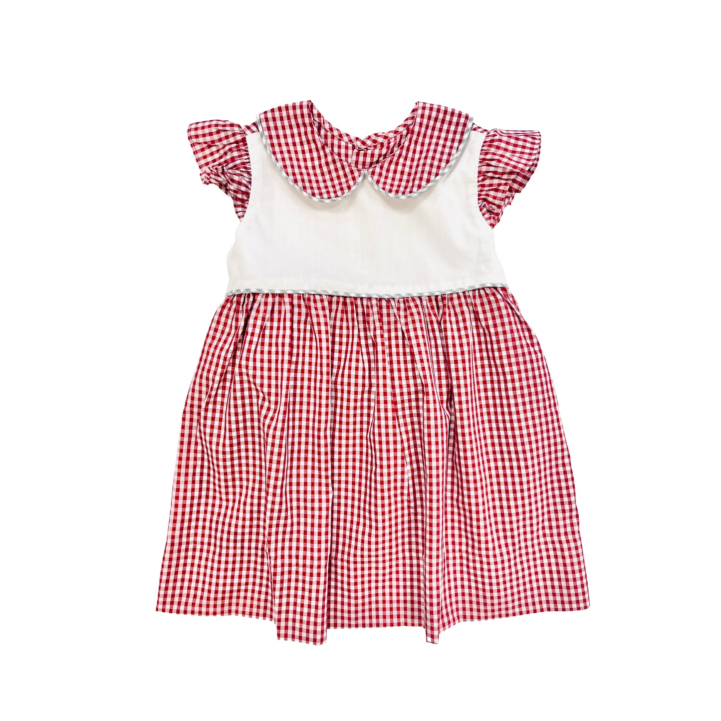 Southern Saturday Girl Maroon/Grey Big Check Dress SS18-D