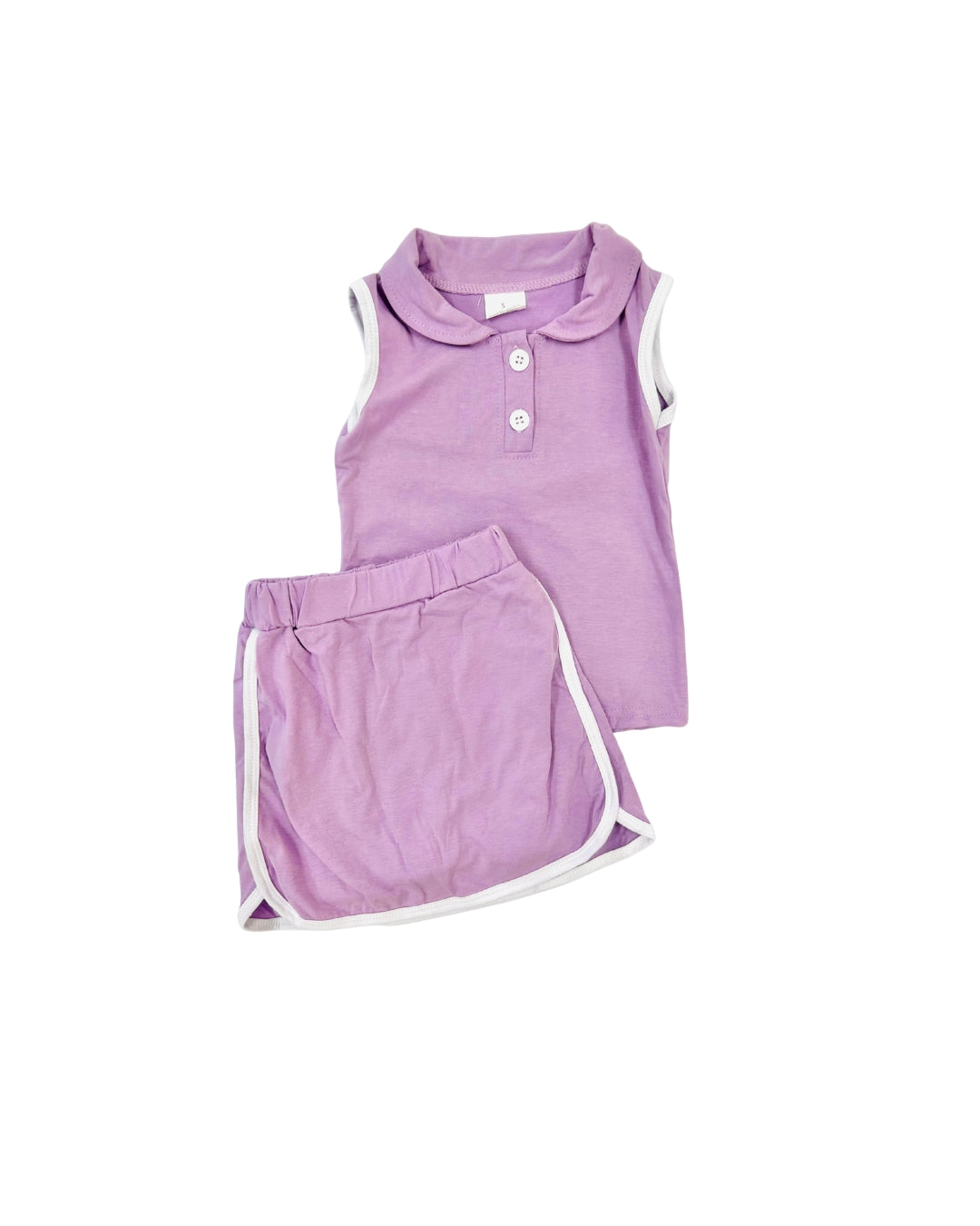 Purple Button Skort Set