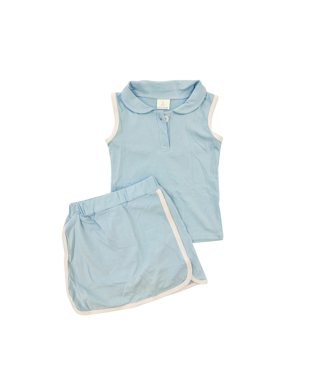 Blue Button Skort Set