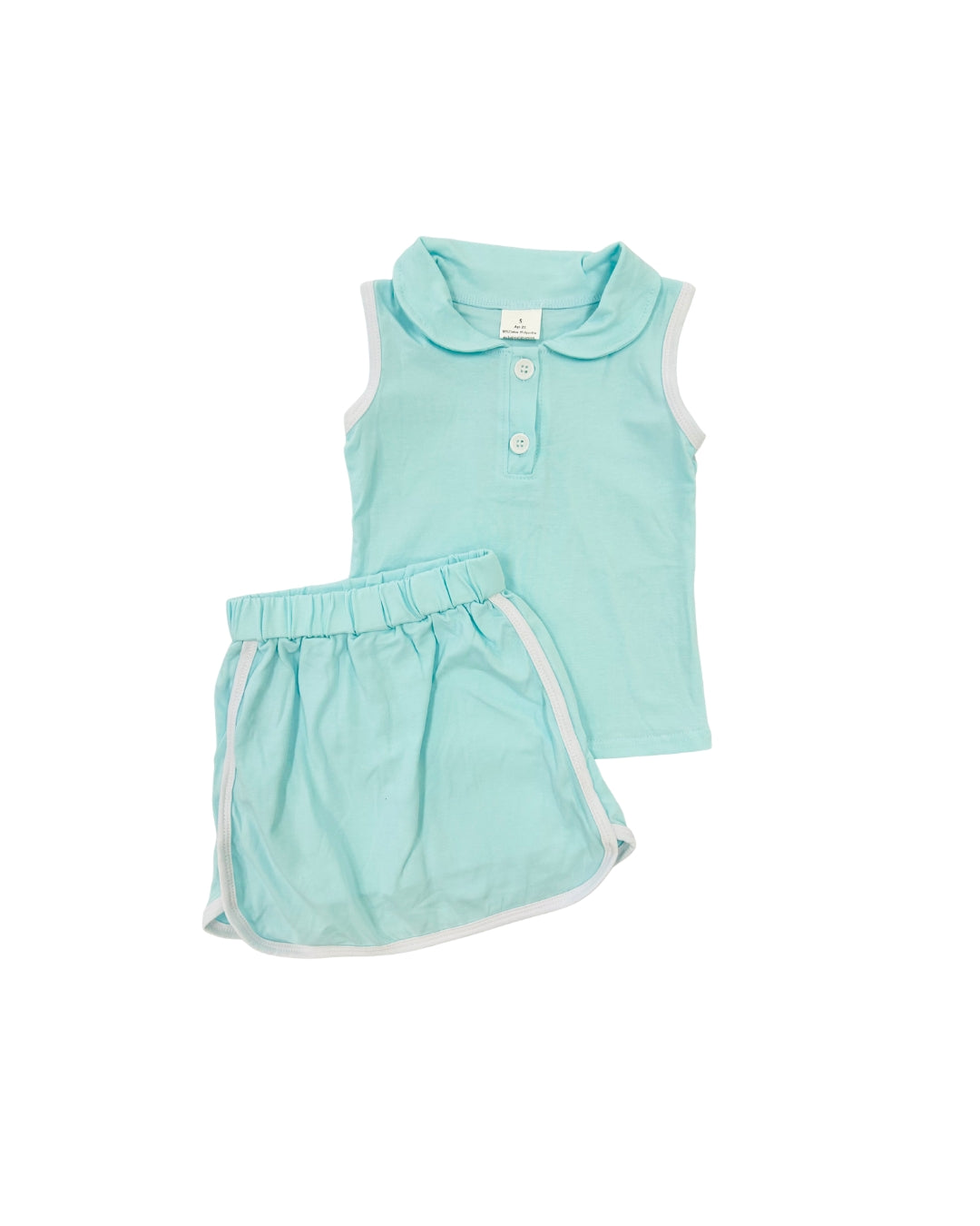 Aqua Button Skort Set