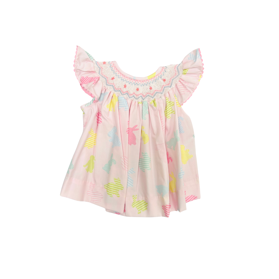 Elizabeth Ann Smocked Colorful Bunny Dress