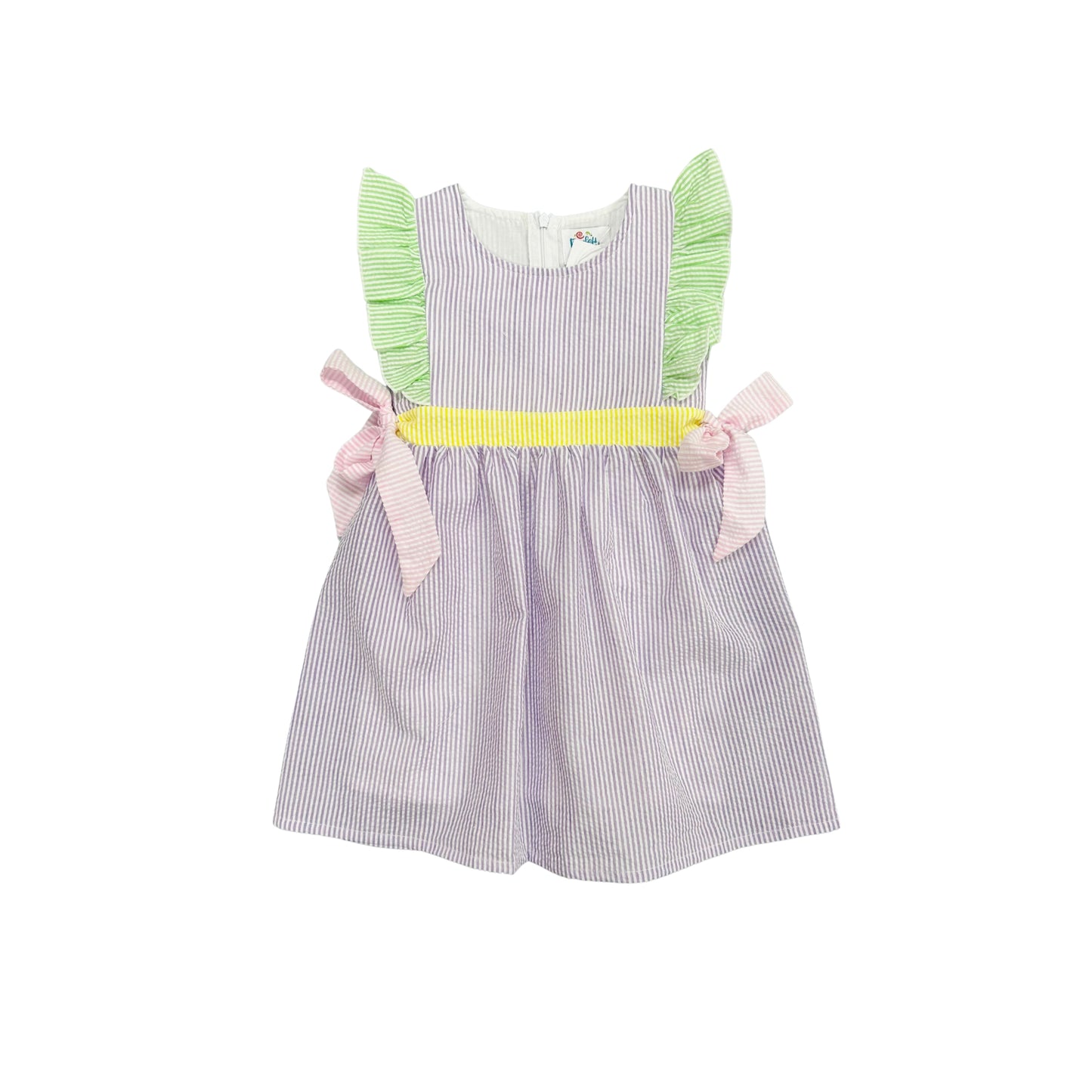 Funfetti Kids Purple Seersucker Dress