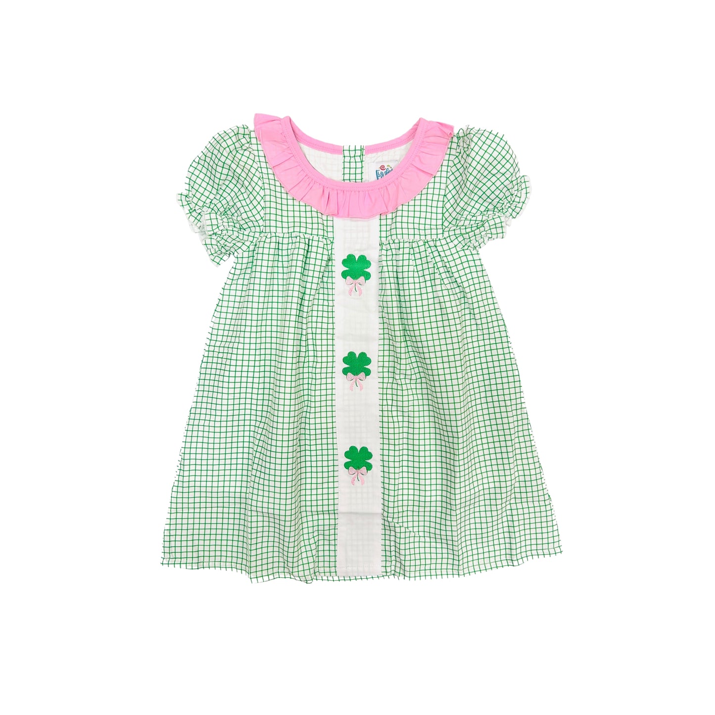 Funfetti Kids Embroidered Clover Dress