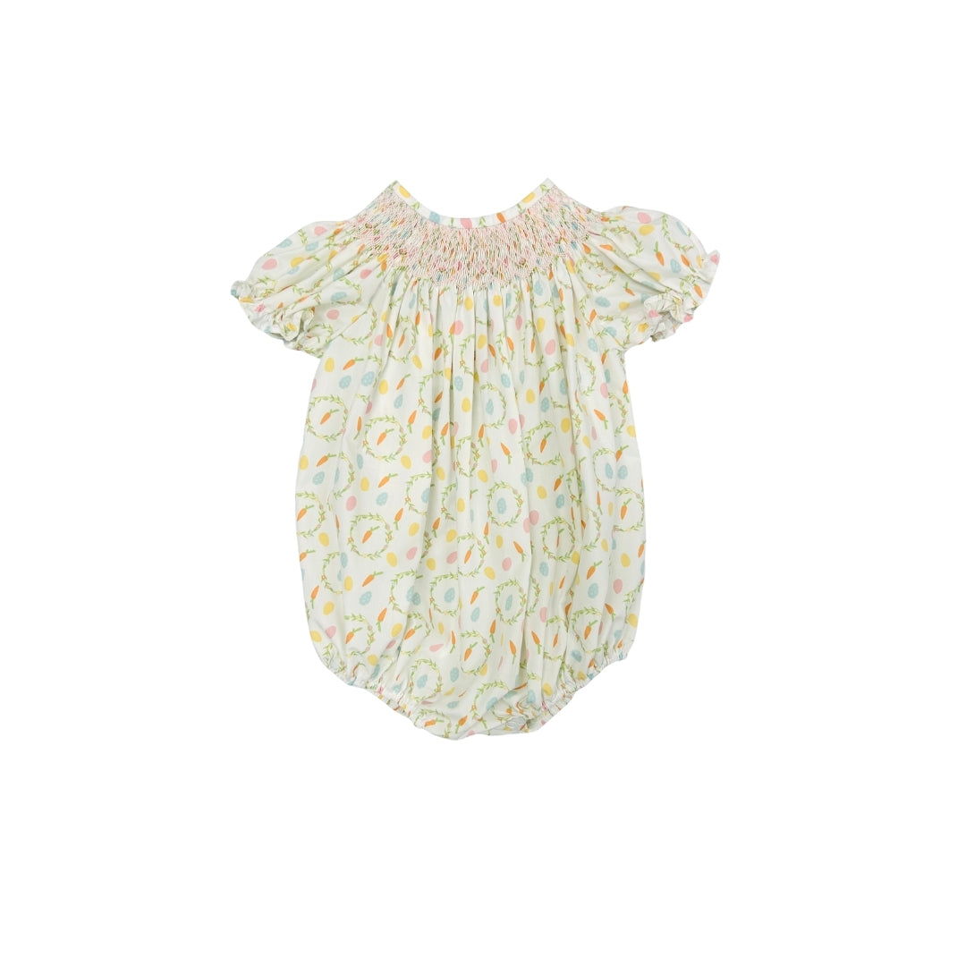 Baby Blessings Hand Smocked Spring Carrot Bubble