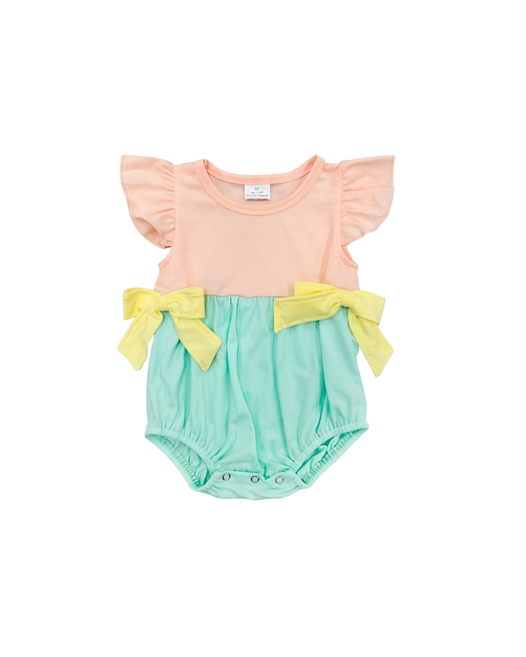 Coral/Mint Colorblock Bubble with Bows