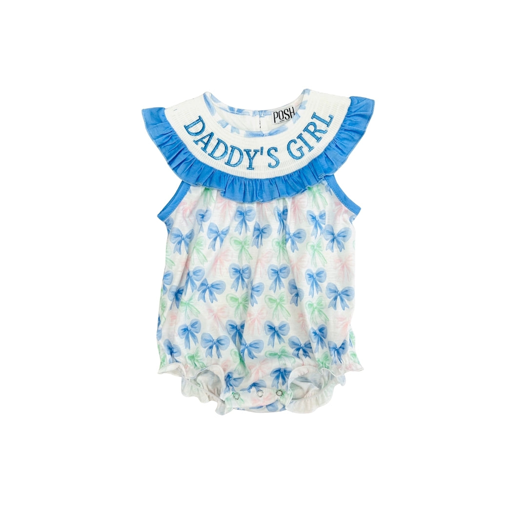 POSH Smocked Daddys Girl Bow Bubble
