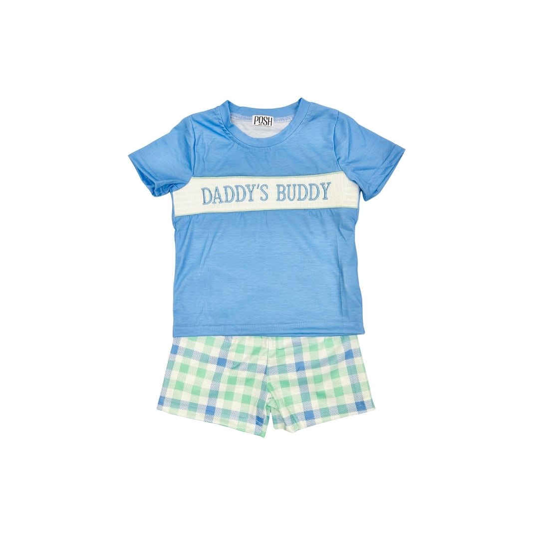 POSH Smocked Daddys Buddy Plaid Short Set