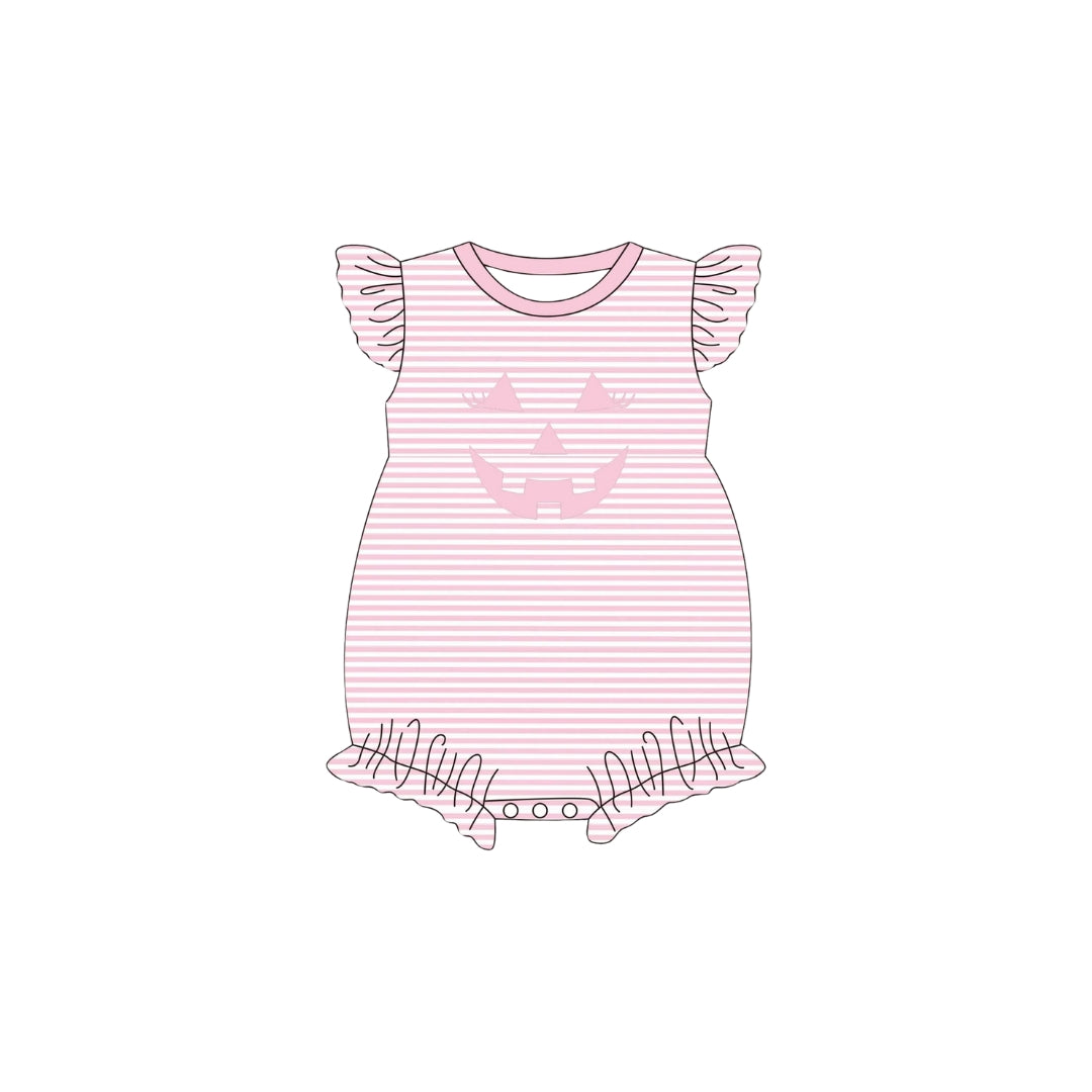 PRE ORDER - Funfetti Kids Pink Stripe Jack O Lantern Ruffle Bubble