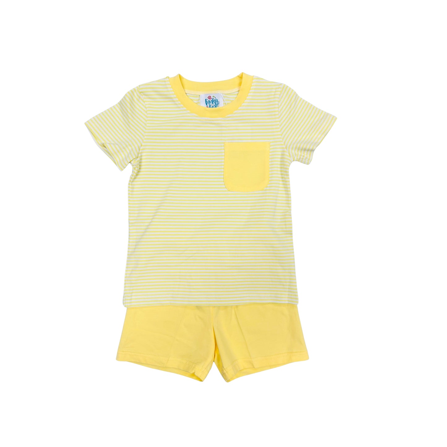 Funfetti Kids Yellow Knit Stripe Short Set