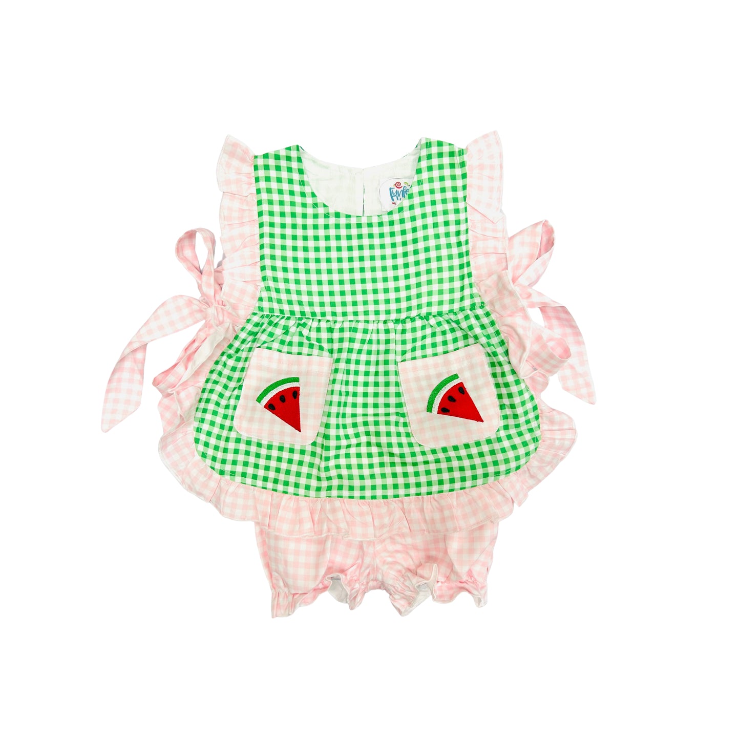 Funfetti Kids Pink/Green Watermelon Bloomer Set