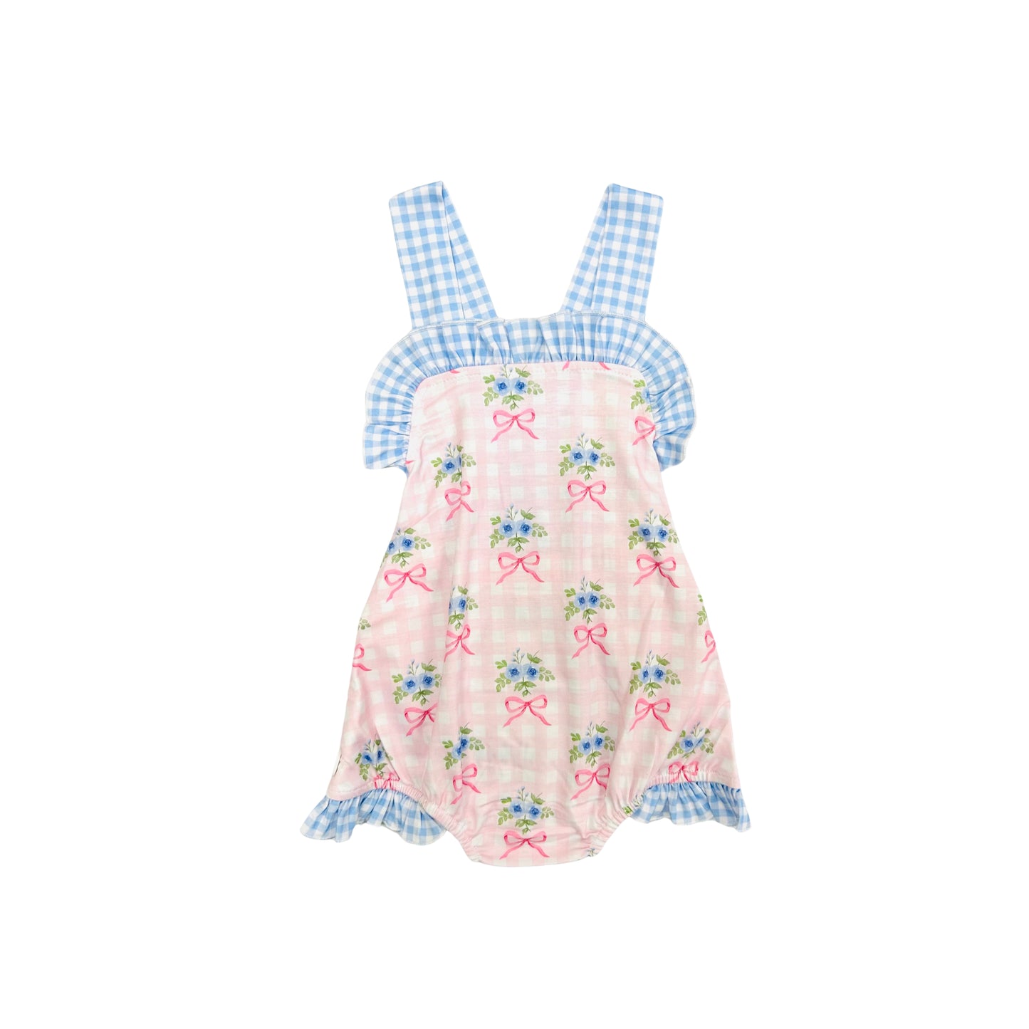 Funfetti Kids Pink/Blue Check Floral/Bows Bubble