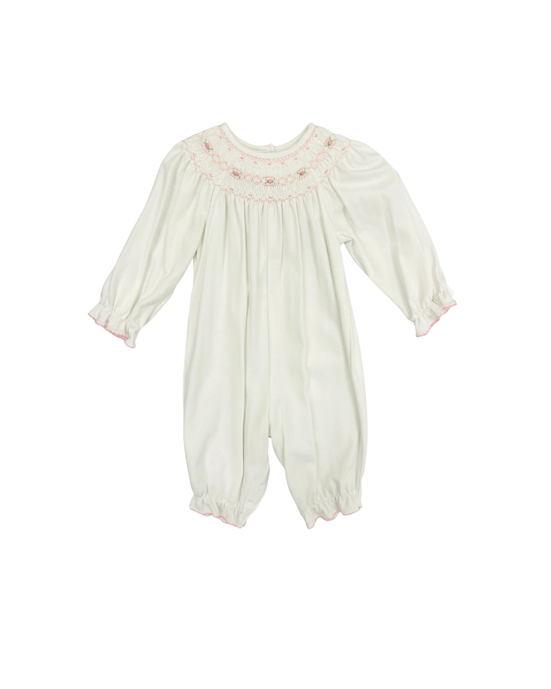 Petit Bebe Cream Smocked Romper