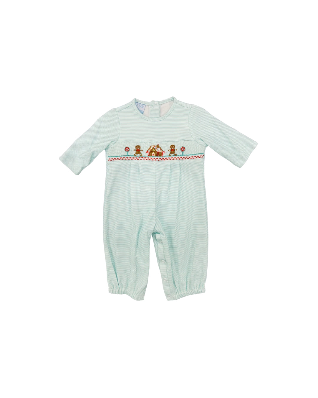 Petit Bebe Pima Hand Smocked Gingerbread Romper
