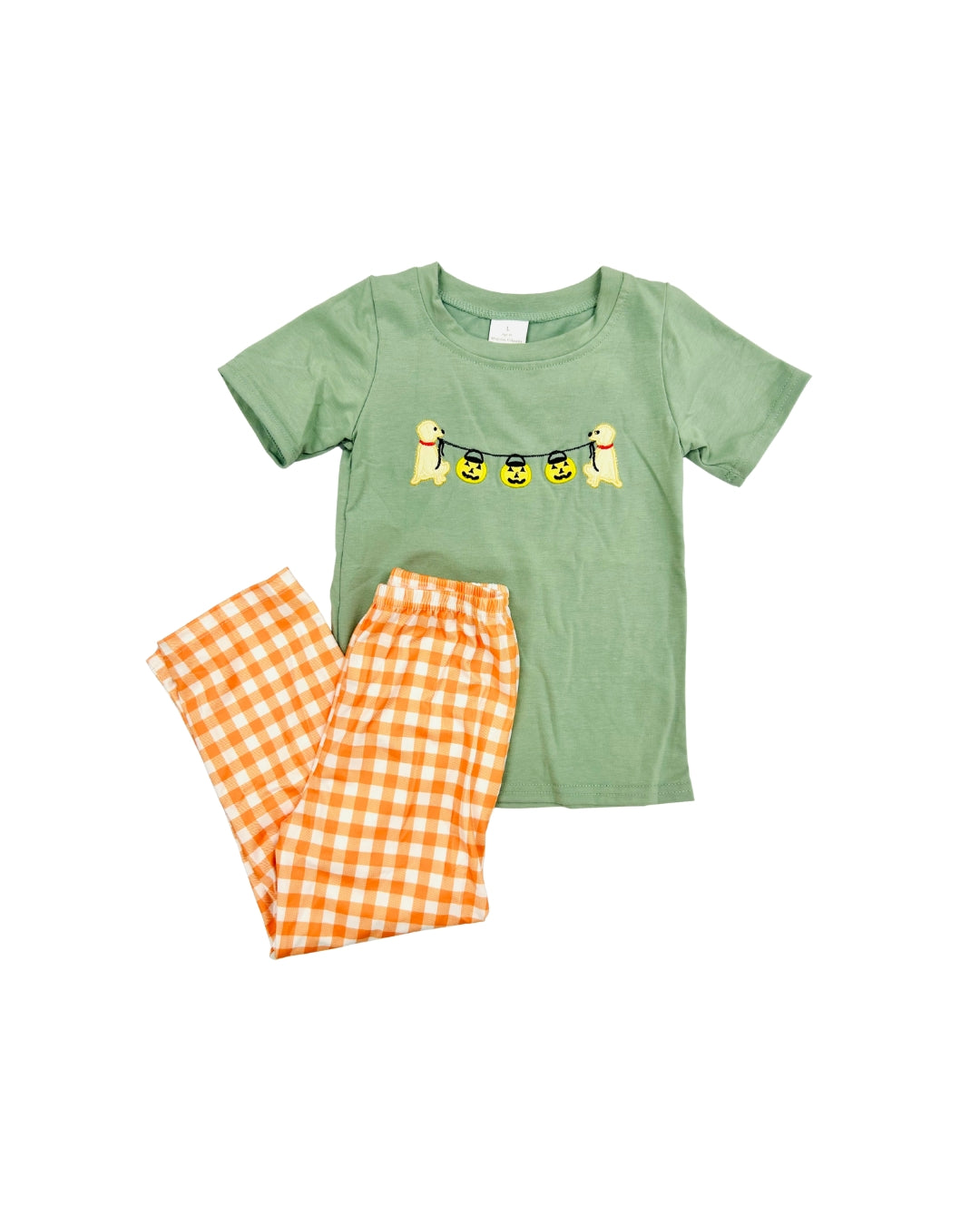 Sage Puppy Pumpkin Pant Set