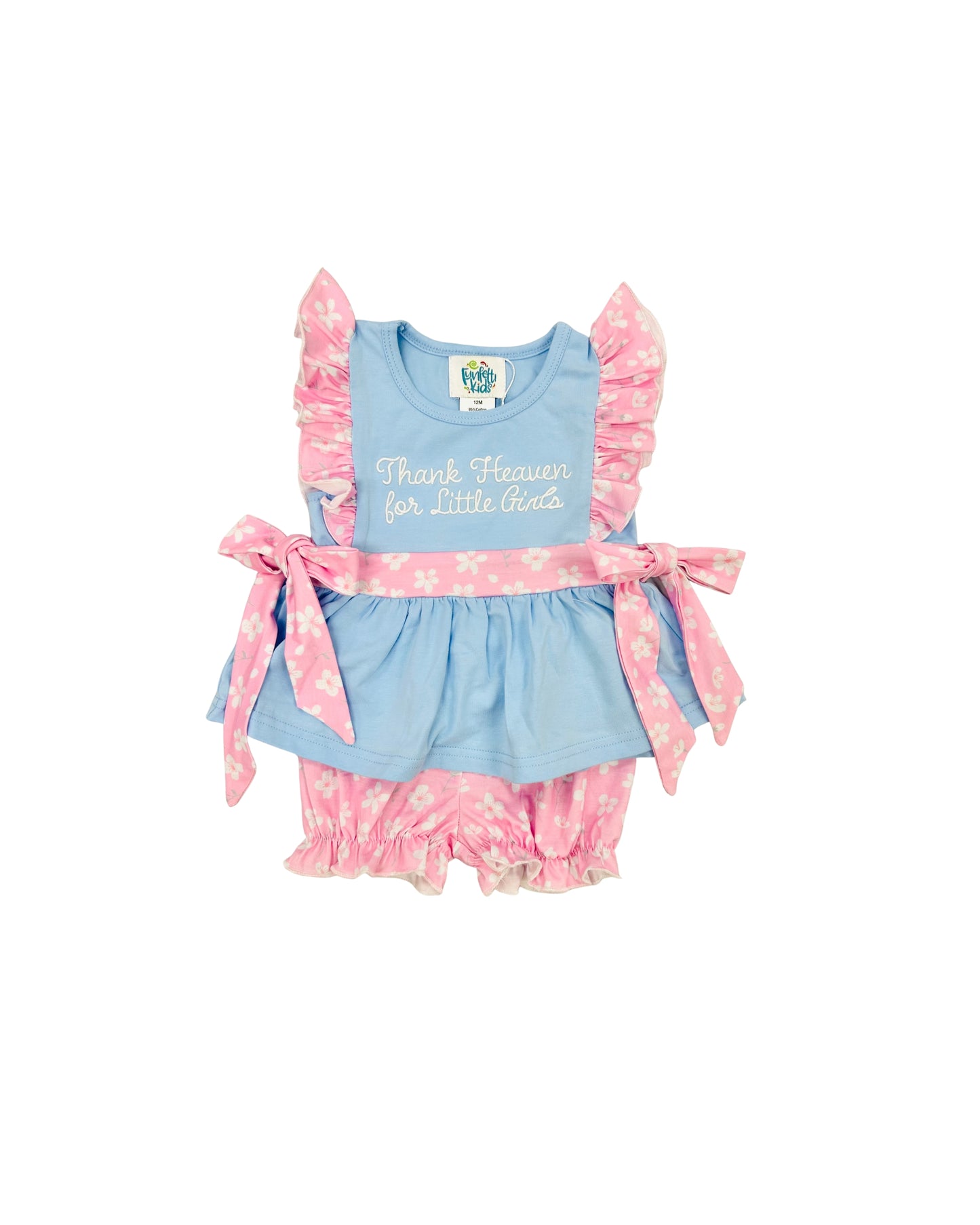 Funfetti Kids Thank Heaven for Little Girls Embroidered Bloomer Set
