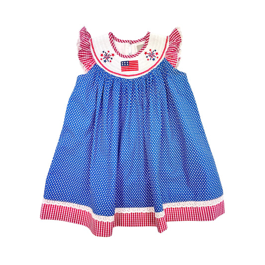 Lil Cactus Girls 4th of July Smocked Dress