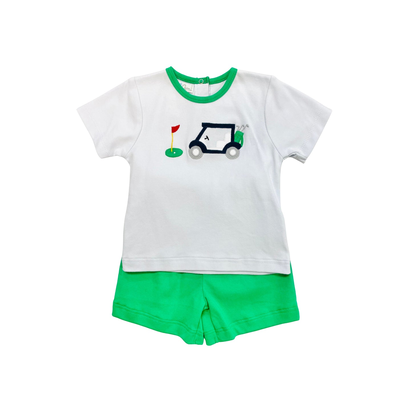 Petit Ami Boy Golf Applique Short Set