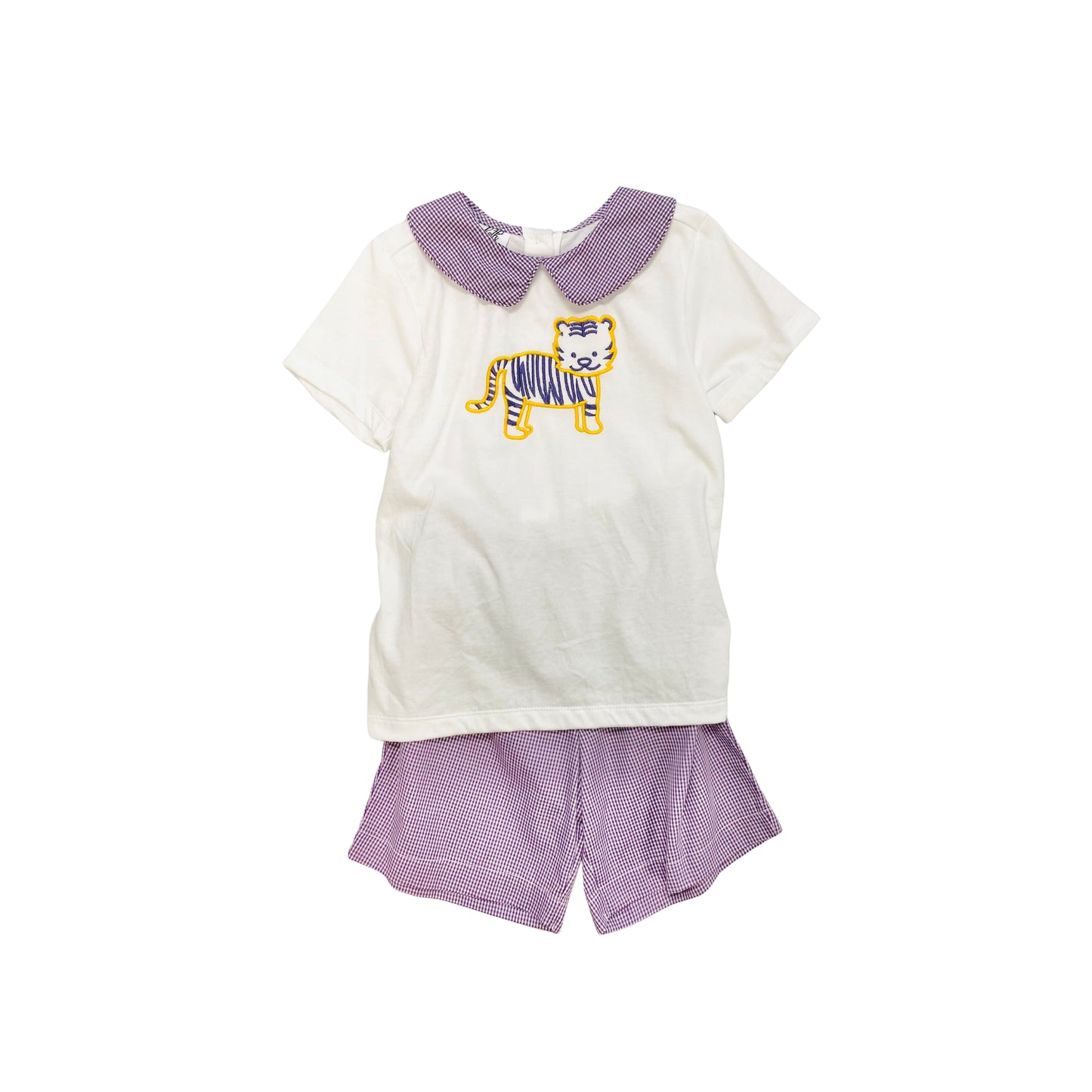 Elizabeth Ann Boy Tiger Embroidered Short Set