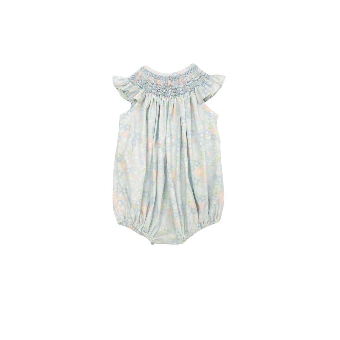 Baby Blessings Light Blue Hand Smocked Garden Bubble