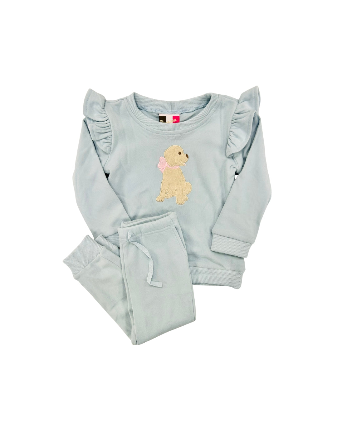 Banana Split Puppy Bow Jogger Set