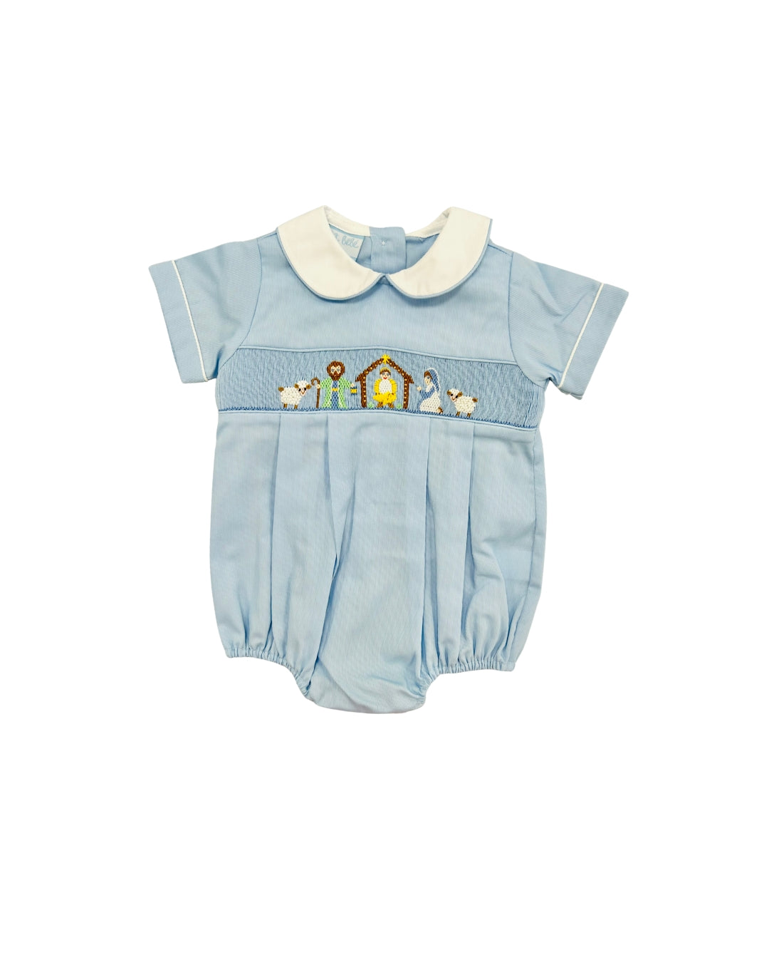 Petit Bebe Pique Hand Smocked Nativity Bubble