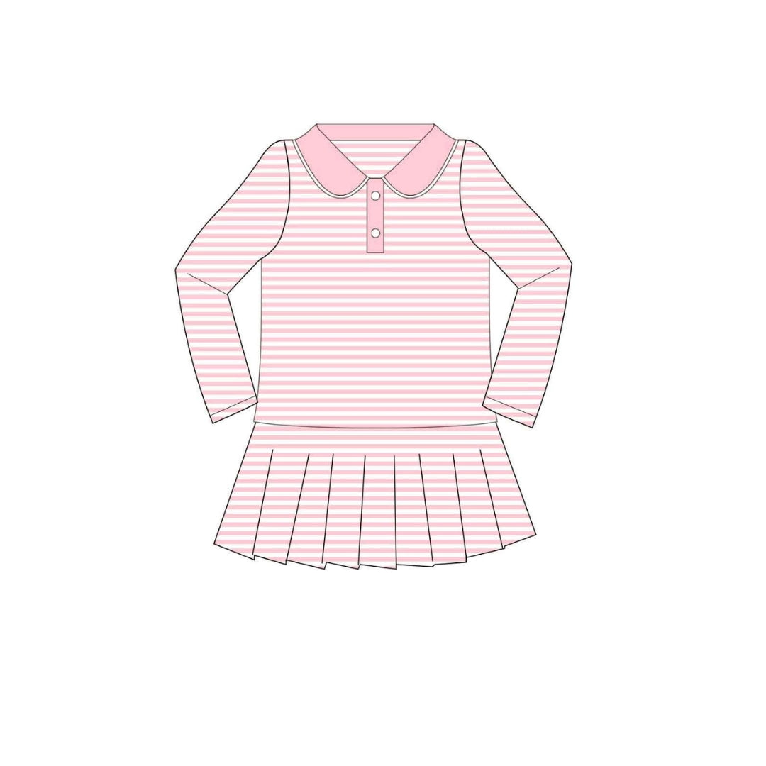 PRE ORDER - Funfetti Kids Pink Stripe Active Long Sleeve Dress
