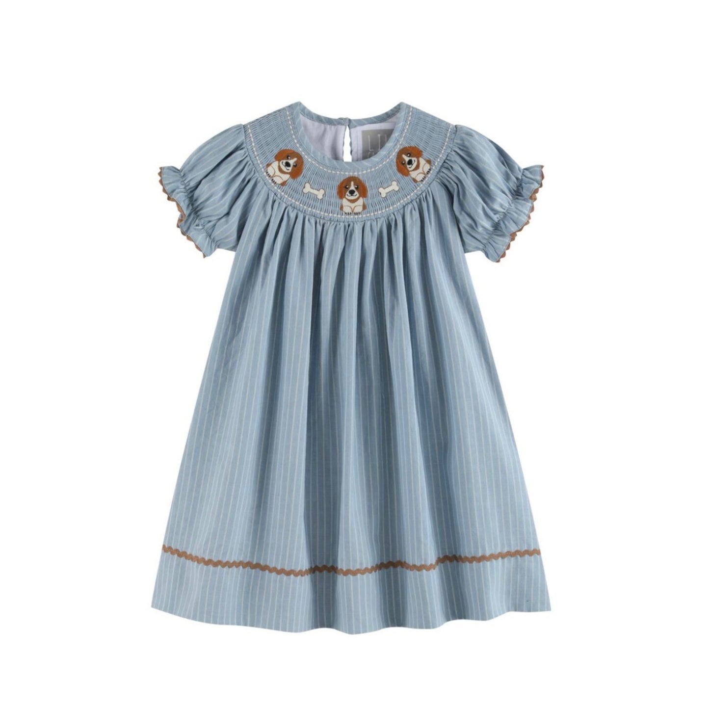 Lil Cactus Girl Smocked Three Puppy Dress